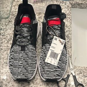 Adidas Men's Black, White, and Red Sneakers